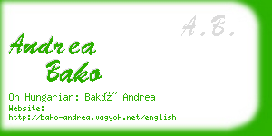 andrea bako business card